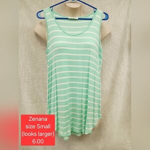Zenana Womens teal tank top. Sleeveless shirt. Size small